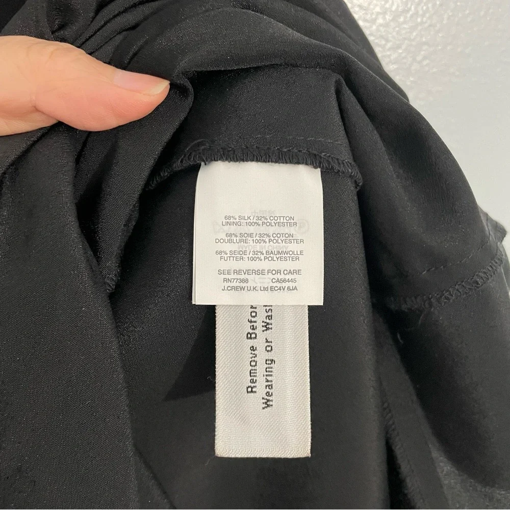 J. Crew Black Silk Blend Elegant Dress Size 2